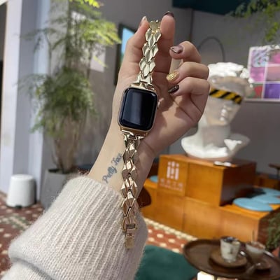 小菱格顯瘦金屬 apple watch錶帶3