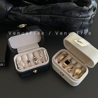 迷你小尺寸 黑白色隨身攜帶戒指收納包3