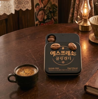 韓國復古感新版Cooling Espresso 義式濃縮/美式薄荷咖啡糖32g3