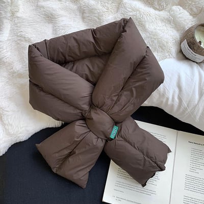 情侶款  超保暖羽絨棉交叉圍脖8