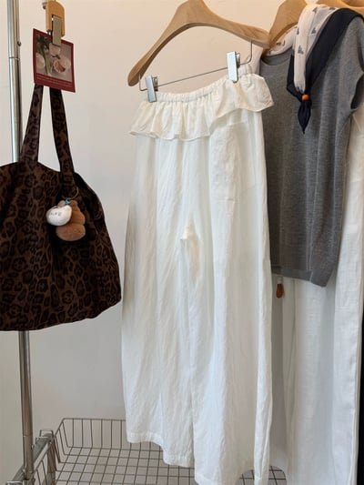 俏皮小裙擺抽繩寬鬆長褲6