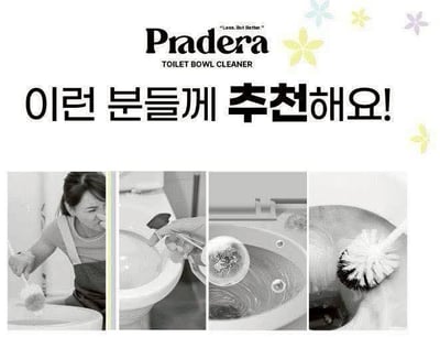 韓國 Pradera 瓶裝大容量馬桶清潔劑（附衛生掛繩) 4入/盒8