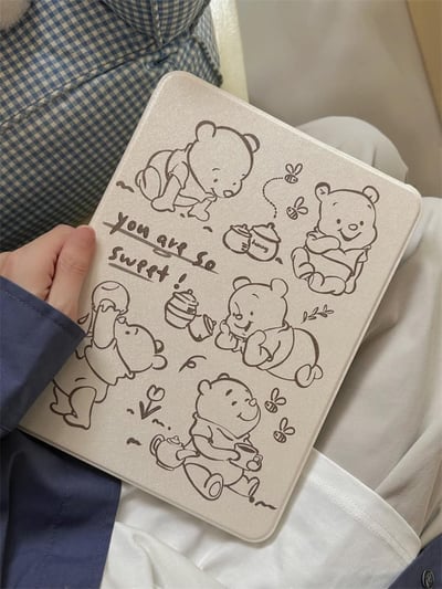 You are so sweet甜蜜維尼熊插畫風IPad平板保護套3