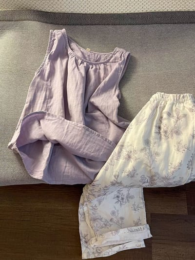 鄉村風花朵無袖背心睡衣套裝4