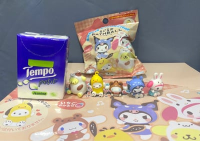 日本COSTCO Sanrio三麗鷗 動物布偶造型草莓香味入浴球 5入2