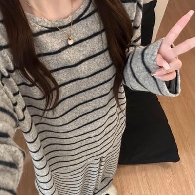 德絨雲感條紋家居套裝4