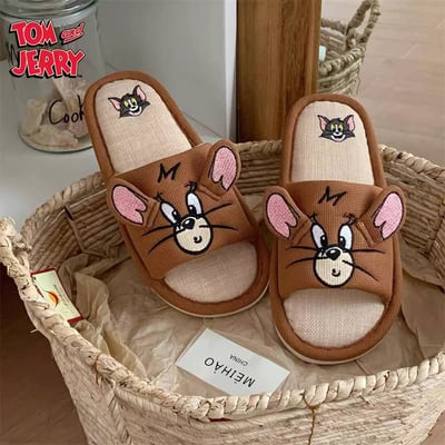 委託代購 正版貓和老鼠居家拖鞋 情侶款卡通棉麻拖鞋4
