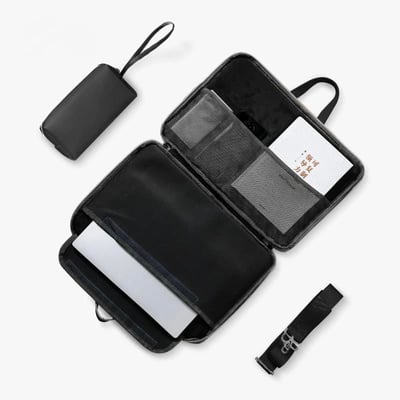 優雅鬱金香 黑白鬱金香多功能旅行電腦包5