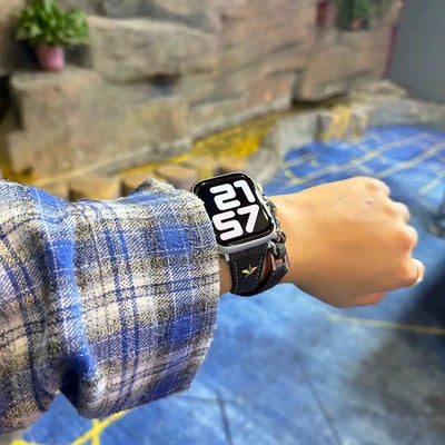 Y2K牛仔風雙圈設計時髦Apple watch錶帶11