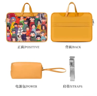 摩登城市 人物插畫風多功能旅行電腦包14