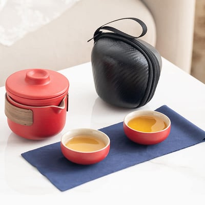 靜藝旅行茶具帶蓋過濾五件茶杯組6