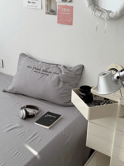 水洗ins風簡約刺繡純色枕套組5