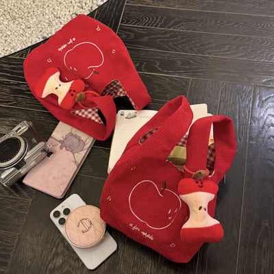 新年送閨蜜的平安小心意 紅色蘋果手提包6