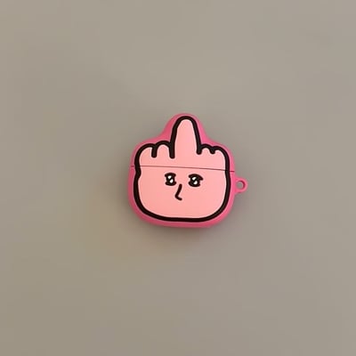 粉紅中指人 搞怪可愛AirPods耳機保護套5