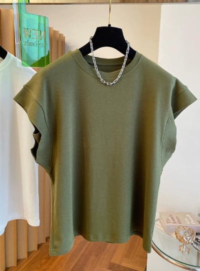 韓版設計感小眾飛袖落肩上衣5