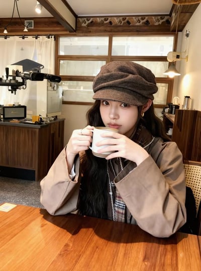 新款出口日本 平頂褶皺山本羊毛堆堆帽6