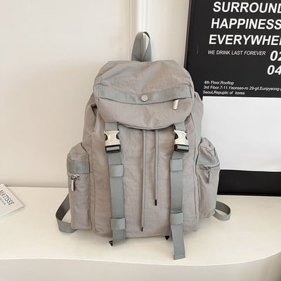 【輕便大容量．出遊首選】 特製款尼龍多口袋雙肩包4色可選8