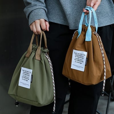 新款便當手提袋 加厚保溫便携抽繩束口飯盒包3