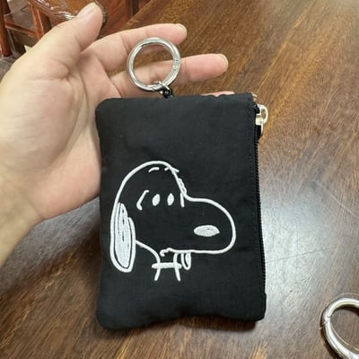 花生漫畫角色刺繡卡包 可伸縮掛鉤掛繩小錢包收納袋7