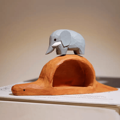 手工木雕擺件 小王子蟒蛇吞象帽子造型禮盒 楓木雕刻原木禮物3
