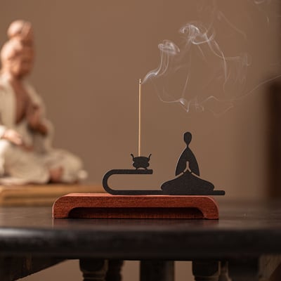 中式禪意悟道小僧線香座 靜心冥想香插擺4