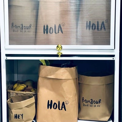 歐美風可水洗牛皮紙袋 多尺寸手捲花盆雜物收納袋食材分裝袋2