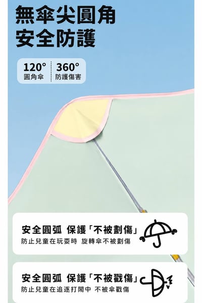 女生友好   節節收自動傘  圓角護兒童防刮傷  加厚彩膠強效防曬雨傘4