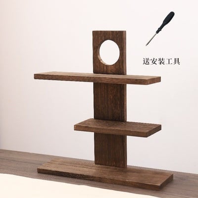 復古木質桌面收納架  高級簡約多層展示香水置物架6