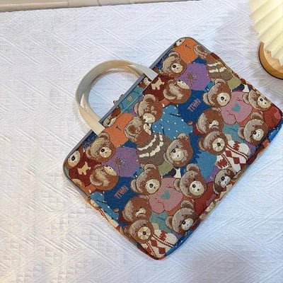 小熊家族 刺繡小熊們錦多功能旅行電腦包3