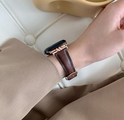 復古真皮H字設計AppleWatch真皮錶帶5