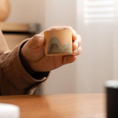 富春山居 禪黑手繪遠山茶杯功夫茶具三組4