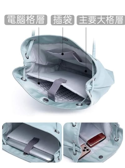 簡約百搭大容量防震防潑水電腦包16