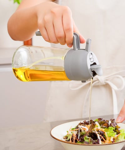 日本3coins限定 2WAY噴霧式油瓶 460ml (灰色/米白)4