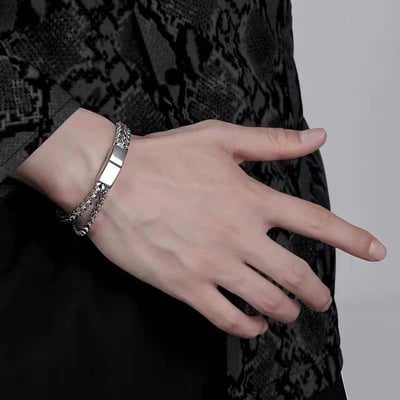 潮男款極簡風鈦鋼手鍊3