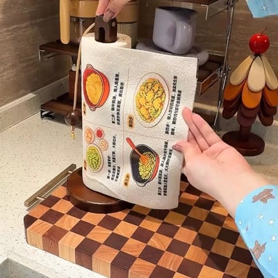 細纖維周拋食譜抹布 廚房懶人洗碗布  可撕式易清洗 一卷20張20道菜3