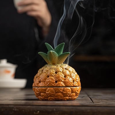 【香氣在菠蘿裡飄】 新中式手工質感  創意陶瓷香薰爐4