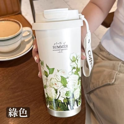花季系列保溫咖啡杯 不鏽鋼內膽 500ml保溫保冷隨行杯7