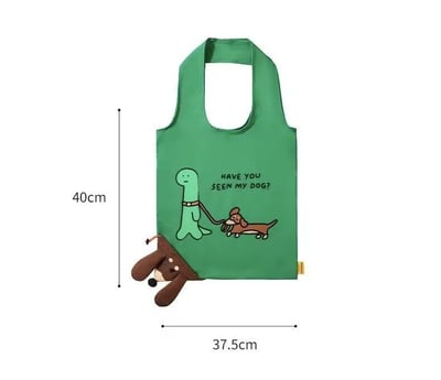 Have You Seen My Dog?  綠色狗狗療癒折疊購物袋 輕巧可收納・大容量出門包5