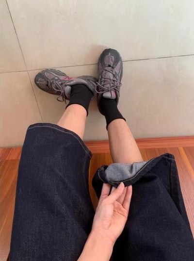 夏季必入深藍牛仔七分褲  高腰寬鬆闊腿版型小個子顯高顯瘦神褲2
