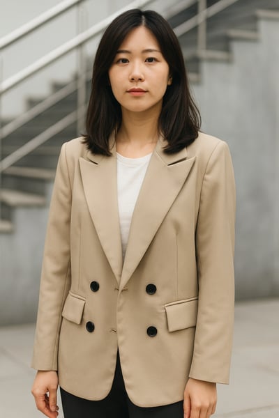 高級感雙排扣翻領西裝外套  M現貨2