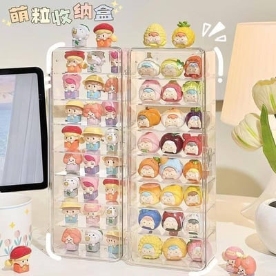 泡泡瑪特萌粒必備 透明壓克力展示盒可疊拆卸加收納架5