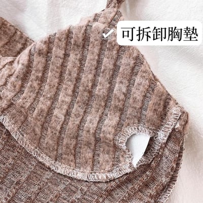 春秋條絨紋材質舒適家居三件套7