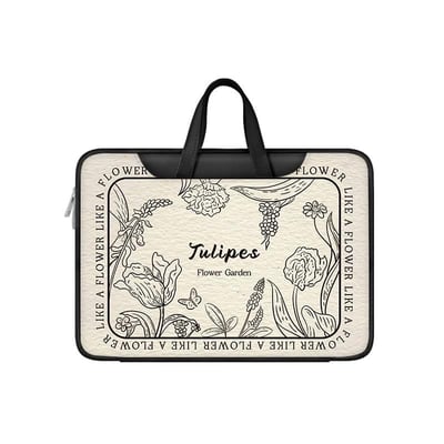 優雅鬱金香 黑白鬱金香多功能旅行電腦包1