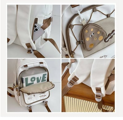 新款高顏值可愛雙肩書包 大容量減壓背包送同款萌系零錢包18