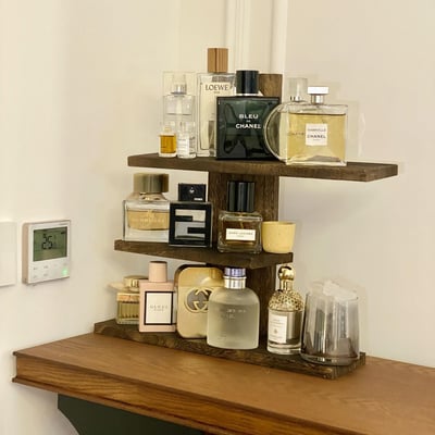 復古木質桌面收納架  高級簡約多層展示香水置物架2