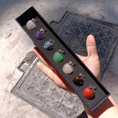 天然水晶小蘋果晶石7禮盒入組1