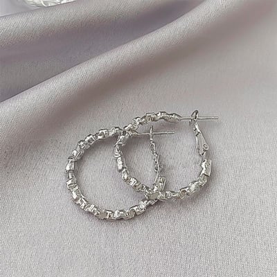 高級感銀色系 不規則系列耳環5入組6