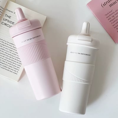 時尚簡約情侶不鏽鋼雙飲保溫杯8