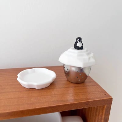 韓國出口款 北極萌友漂浮茶漏不鏽鋼泡茶器5