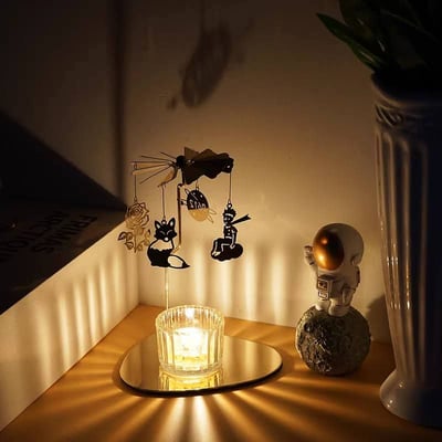 小王子旋轉走馬燭台浪漫氛圍燭光燈 擺件裝飾 燭光晚餐道具1